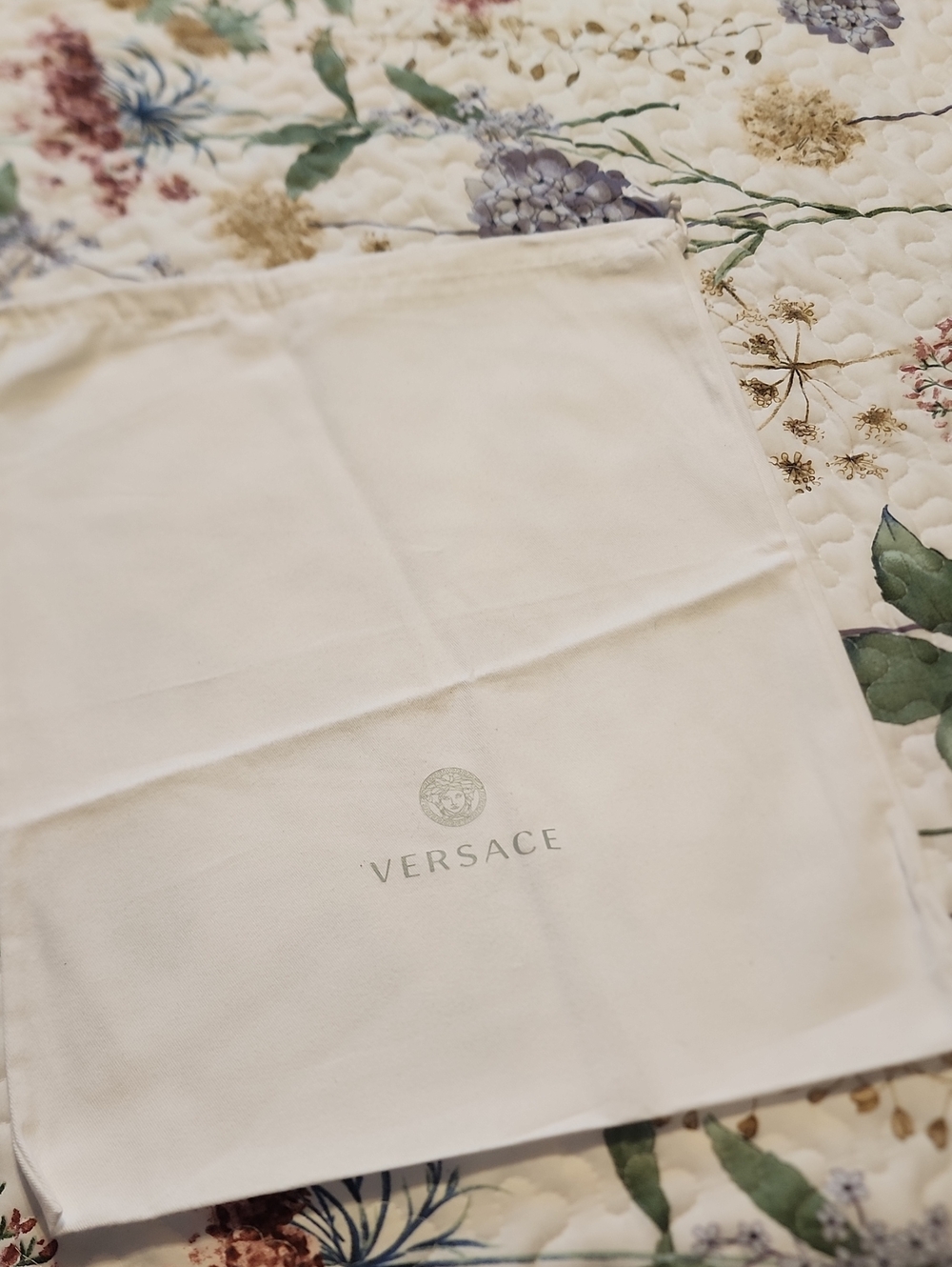Versace White Dust Bag with Logo
